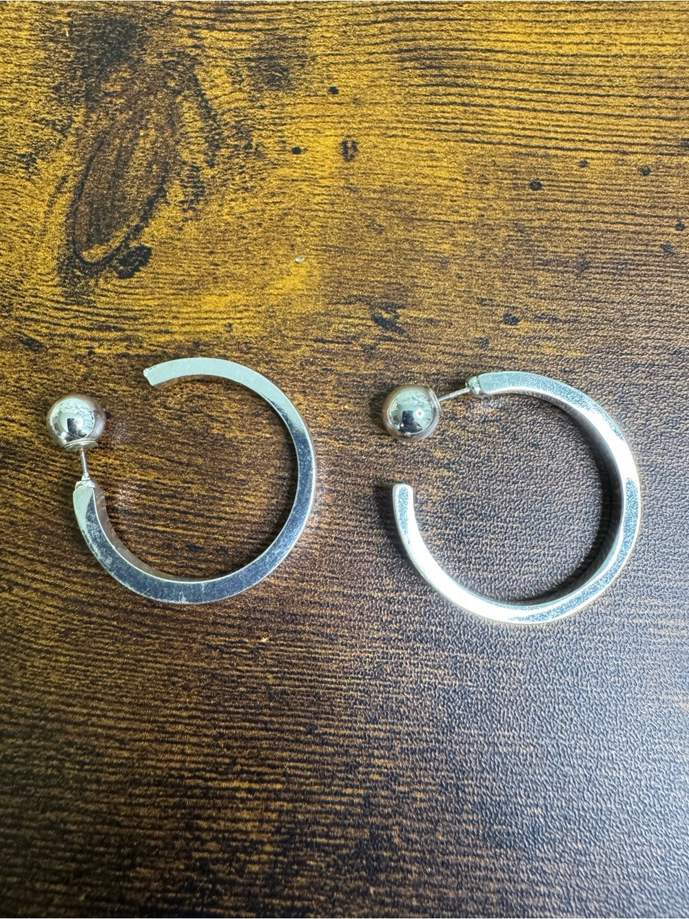 4/$20 Classic Silver Open Hoop Ball Stud Earrings - Women Jewelry